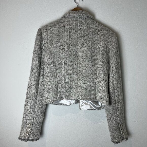 Paige Selyna Open Blazer Ivory Silver Tweed XL 220 - Picture 7 of 9
